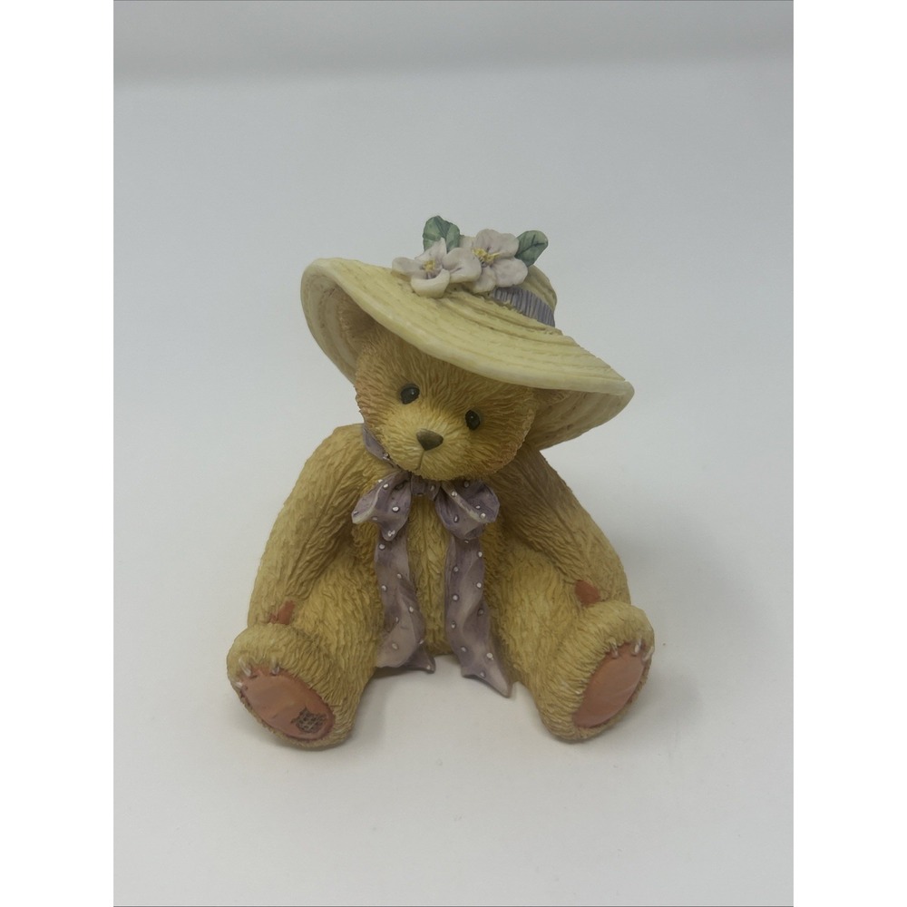 Cherished Teddies Millie Love Me Tender Purple Bow Sun Hat Spring Bear 1995